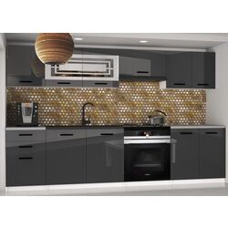 Bucatarie Belini Marika2 INF MARIKA2/5/WT/S/0/B1 2.4m (Gray High Gloss)