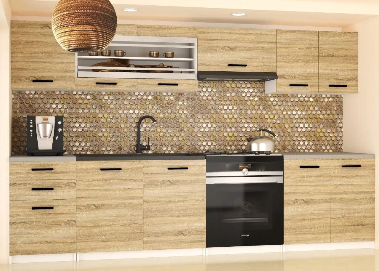 Bucatarie Belini Marika2 TOR MARIKA2/5/WT/DS/0/B1 2.4m (Sonoma Oak)