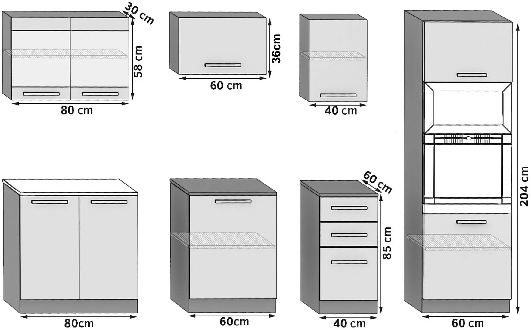 Bucatarie Belini Paula2 INF PAULA2/4/WT/S/0/B1 2.4m (Gray High Gloss)