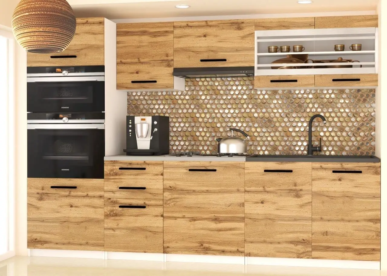 Bucatarie Belini Paula2 TOR PAULA2/4/WT/DW/0/B1 2.4m (Wotan Oak)