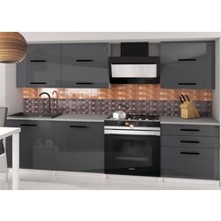 Bucatarie Belini Primera2 INF PRIMERA2/2/WT/S/0/B1 1.8m (Gray High Gloss)