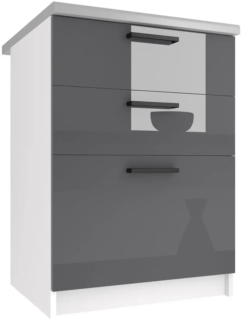 Bucatarie Belini Primera2 INF PRIMERA2/2/WT/S/0/B1 1.8m (Gray High Gloss)