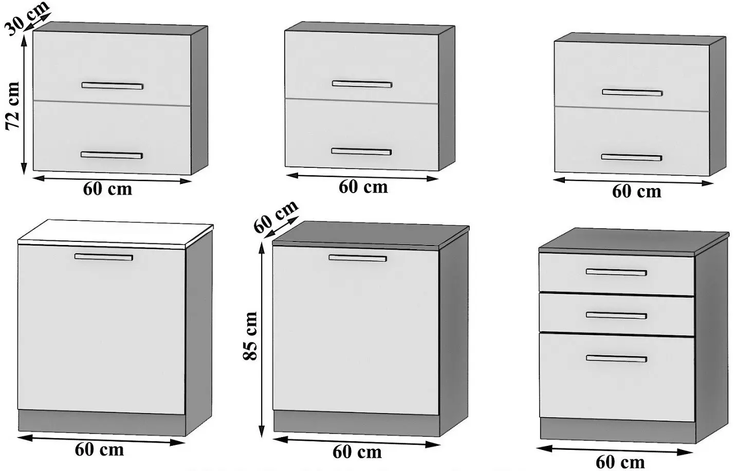 Bucatarie Belini Primera2 INF PRIMERA2/2/WT/S/0/B1 1.8m (Gray High Gloss)