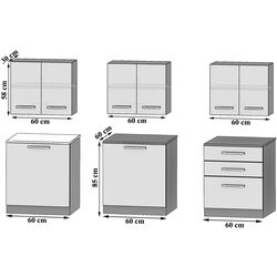 Bucatarie Belini Sonik2 INF SONIK2/2/WT/W/0/B1 1.8m (White High Gloss) Thumb