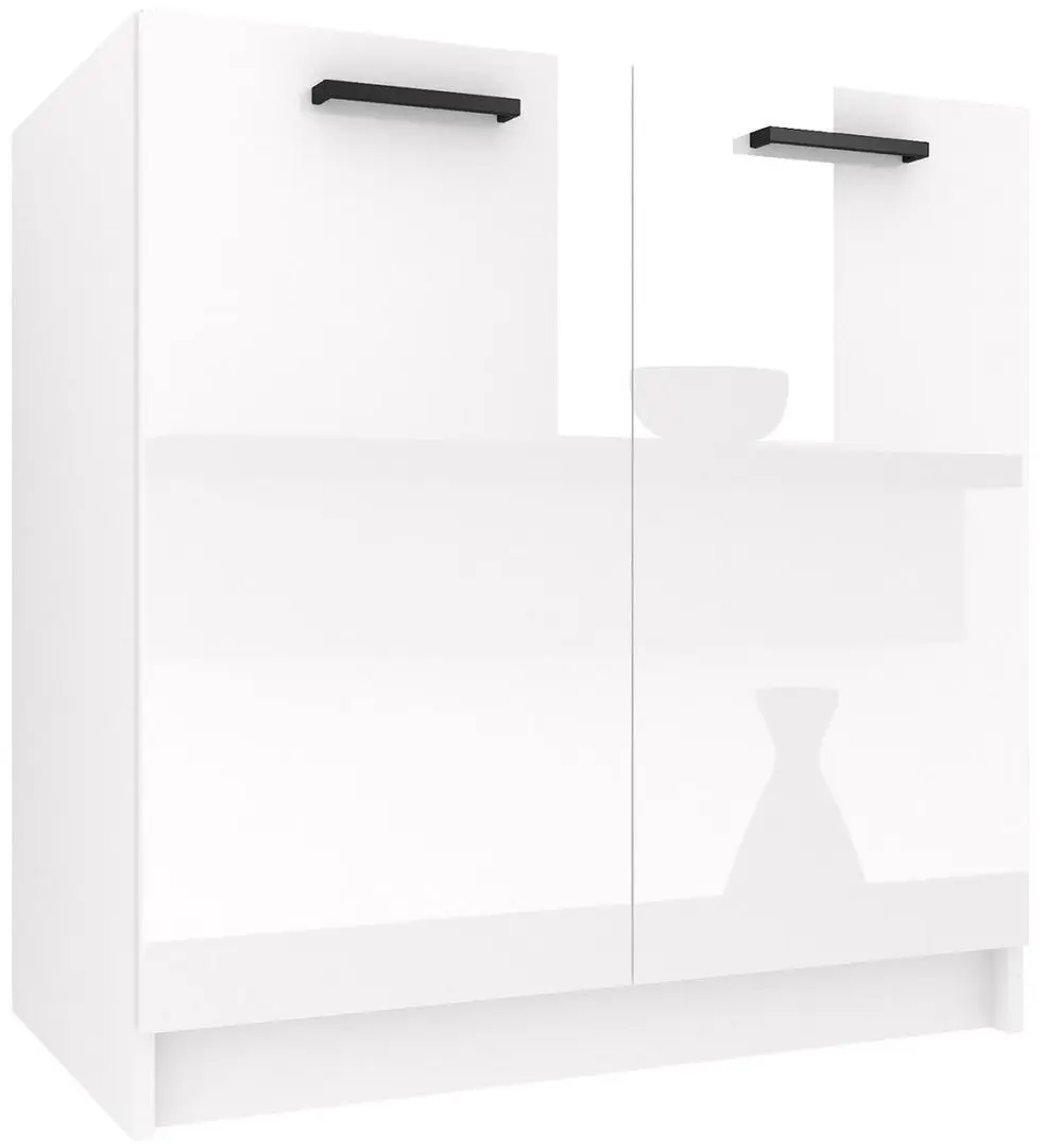 Bucatarie Belini Syntka2 INF SYNTKA2/5/WT/W/0/B1 3.0m (White High Gloss)