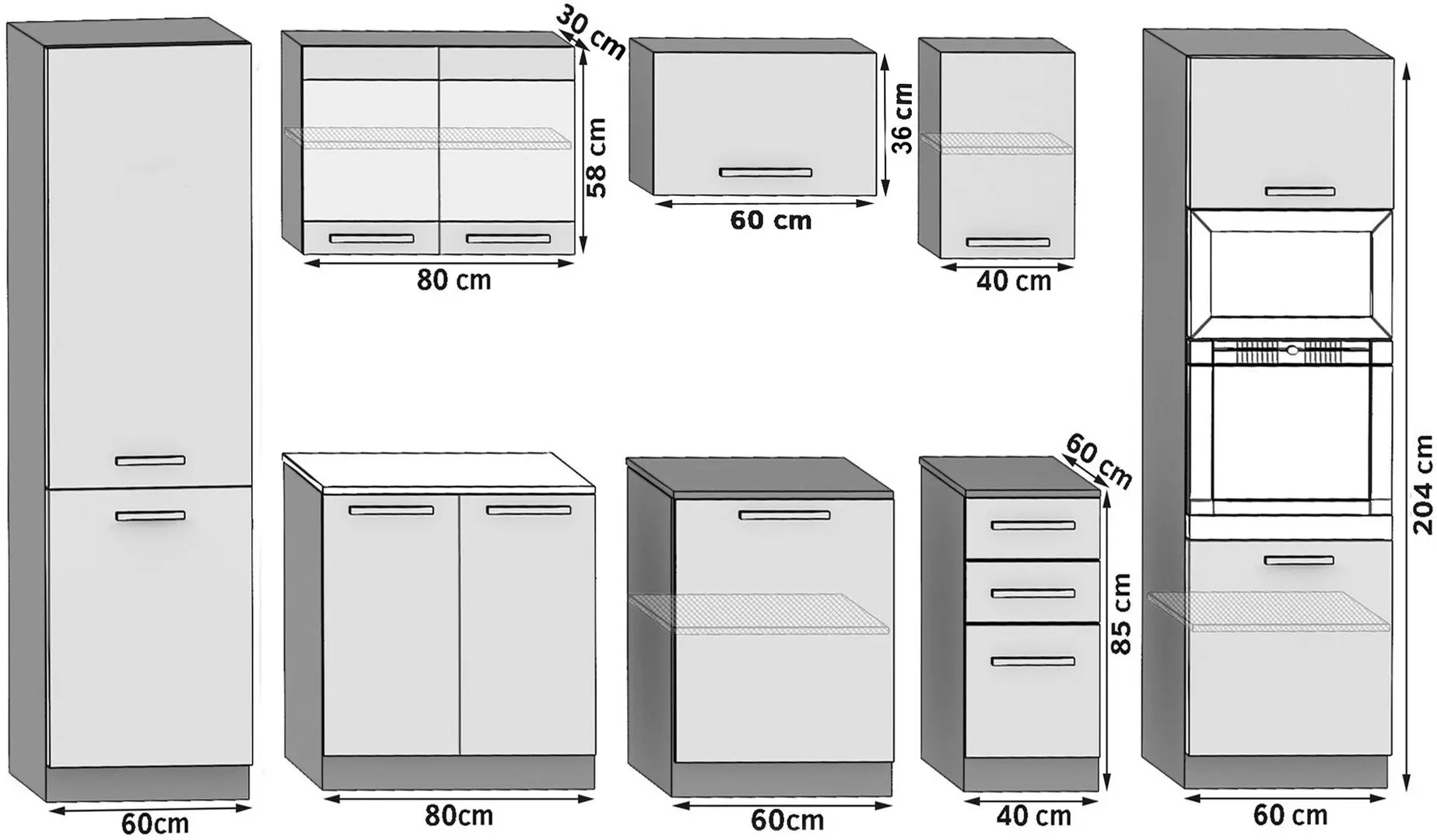 Bucatarie Belini Syntka2 INF SYNTKA2/5/WT/W/0/B1 3.0m (White High Gloss)