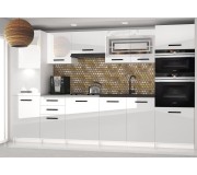 Bucatarie Belini Syntka2 INF SYNTKA2/5/WT/W/0/B1 3.0m (White High Gloss)