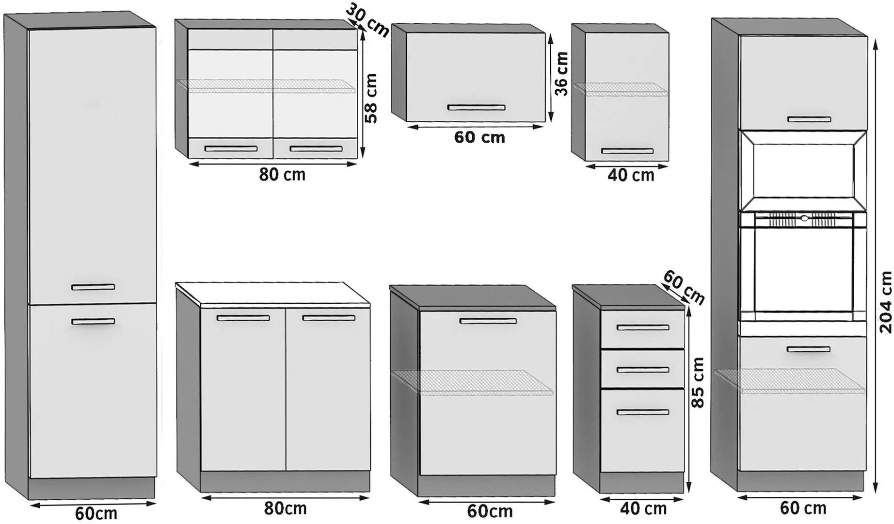 Bucatarie Belini Syntka2 TOR SYNTKA2/6/WT/WT/0/B1 3.0m (White Matt)