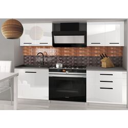 Bucatarie Belini Tiesto2 INF TIESTO2/3/WT/W/0/B1 1.2m (White High Gloss)