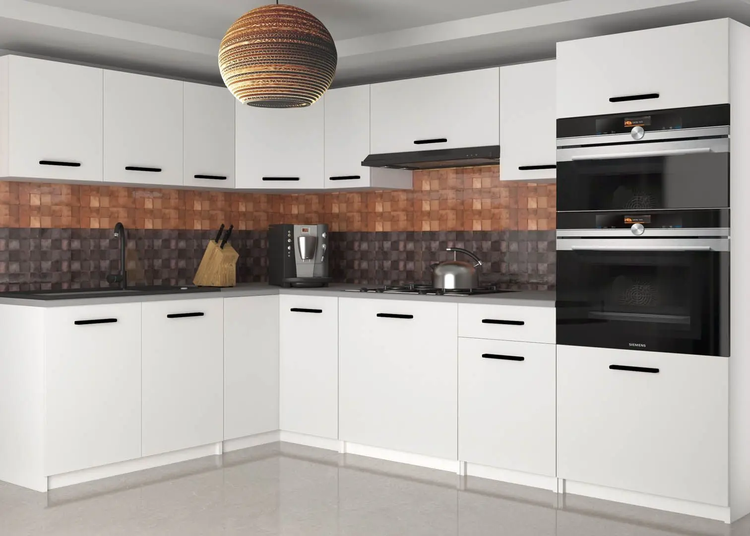 Кухня Belini UniqaGrande TOR UNIQAGRANDE/5/WT/WT/0/B1 4.2m (White Matt)