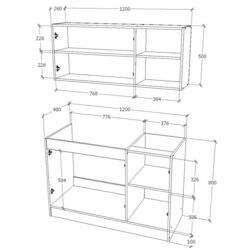 Bucatarie Haaus Ara 1.2m (White/Sonoma Oak) Thumb