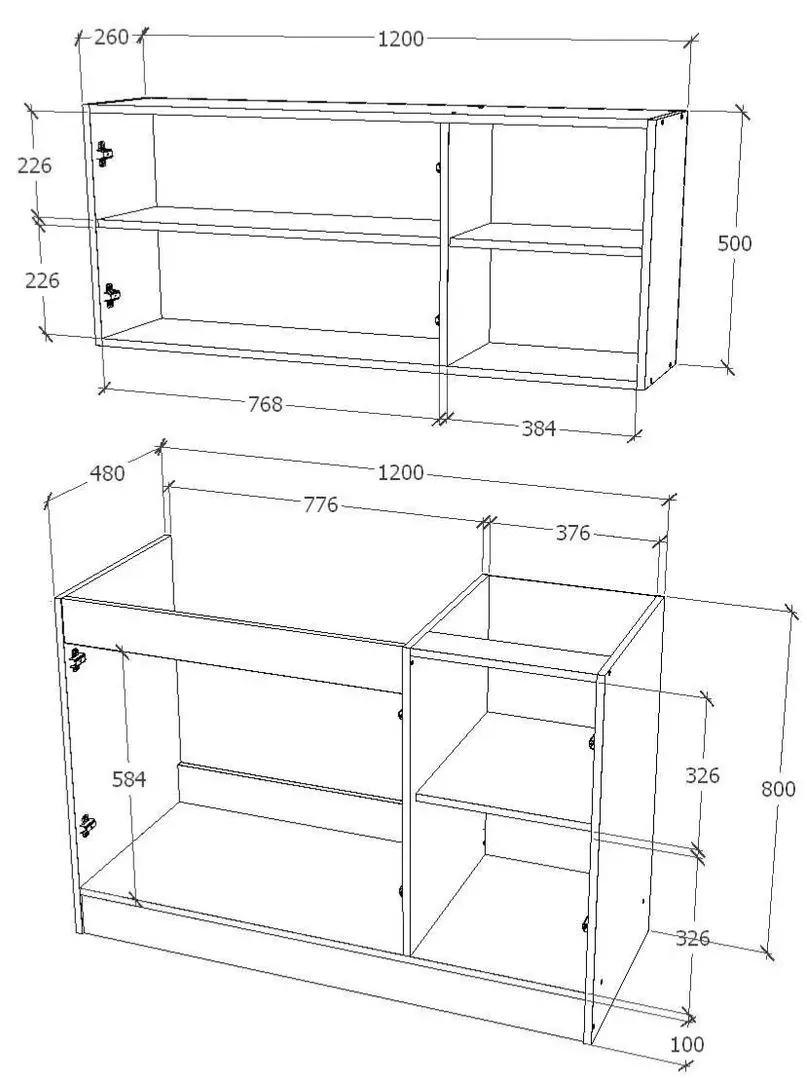 Bucatarie Haaus Ara 1.2m (White/Sonoma Oak)