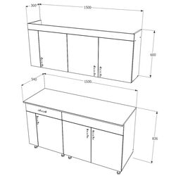 Bucatarie Haaus Reno 1.5m (Plum/Light Elm) Thumb