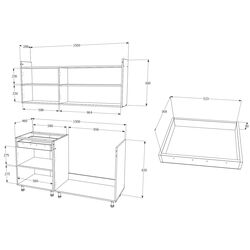 Bucatarie Haaus Reno 1.5m (Plum/Light Elm) Thumb