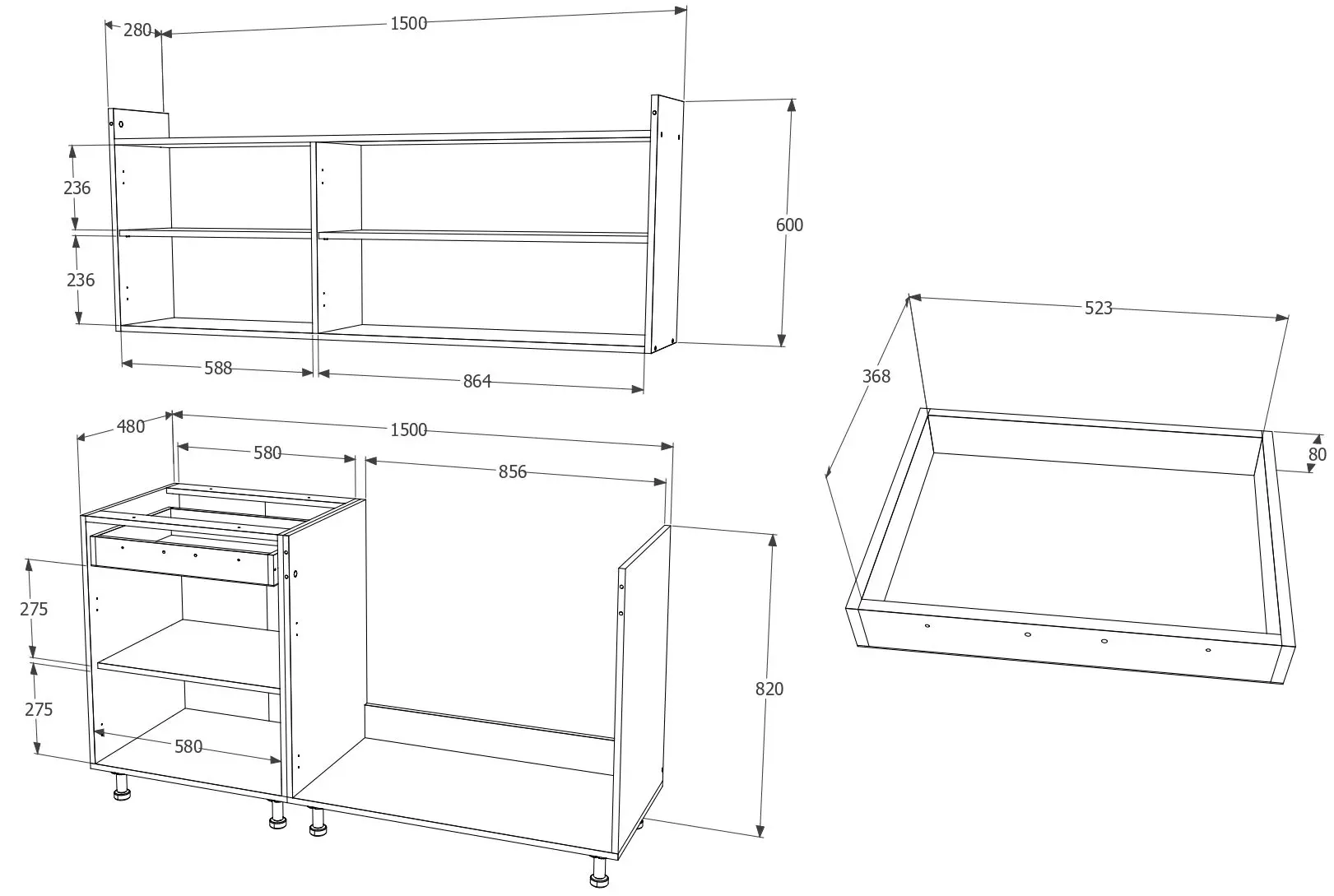 Bucatarie Haaus Reno 1.5m (Plum/Light Elm)