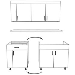 Bucatarie Haaus Reno 1.5m (Plum/Light Elm) Thumb
