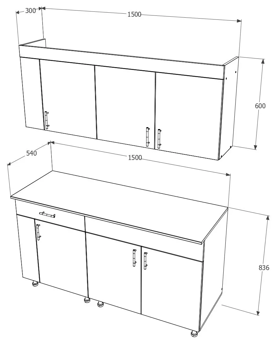 Кухня Haaus Reno 1.5м (Sonoma Oak/Green)