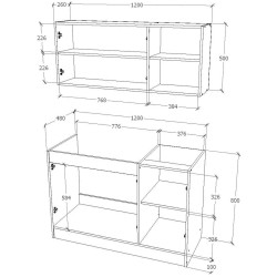 Bucatarie Haaus Ara 1.2m (Anthracite/White) Thumb