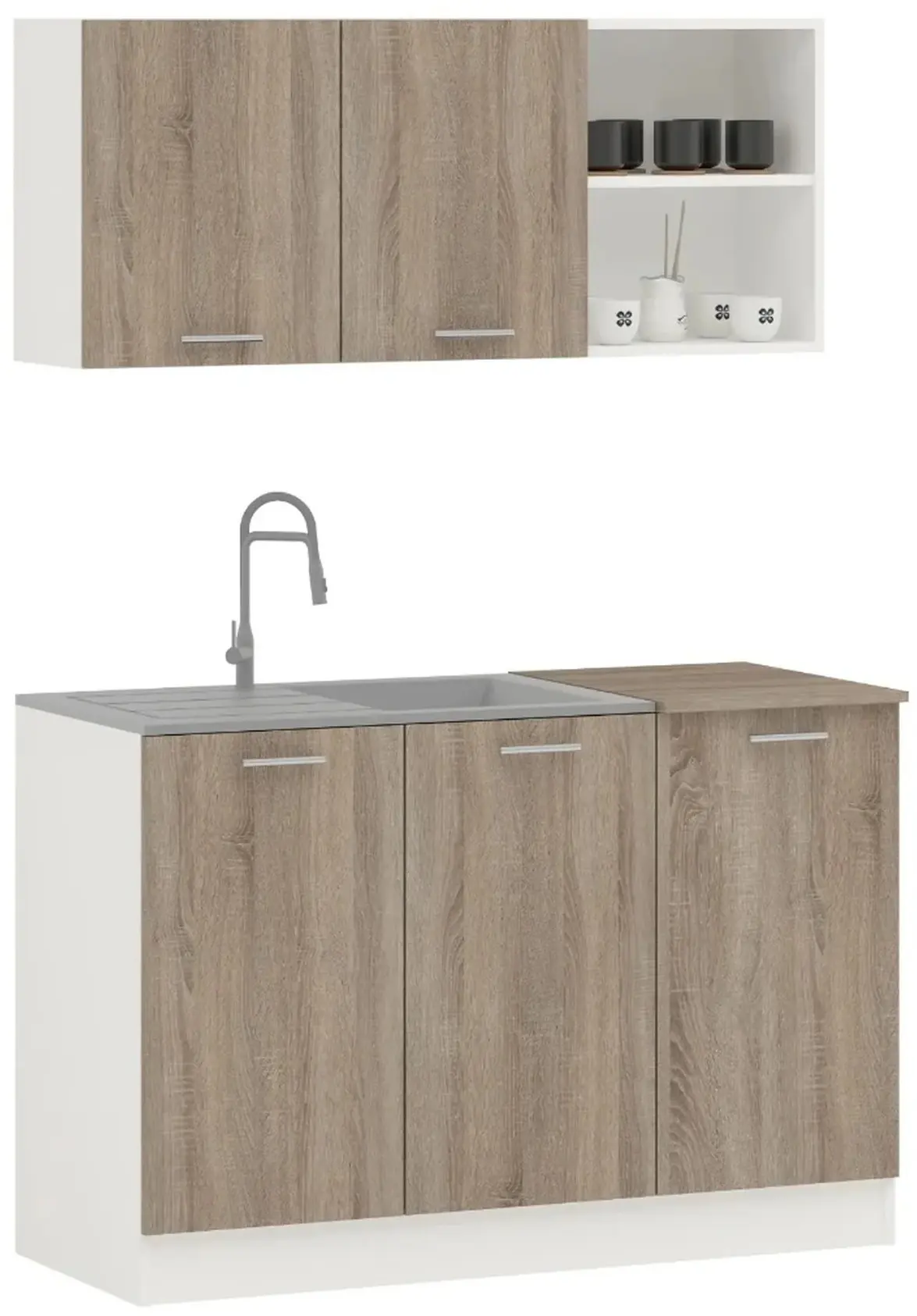 Кухня Haaus Ara 1.2м (Dark Sonoma Oak/White) - 2