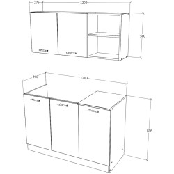 Кухня Haaus Ara 1.2м (Dark Sonoma Oak/White) Thumb