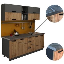 Bucatarie Haaus Arizona 2.0m (Wotan Oak/Anthracite) Thumb