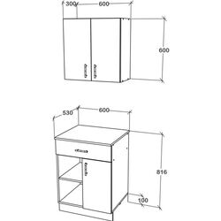 Bucatarie Haaus Berna 0.6m (White/Antracite) Thumb