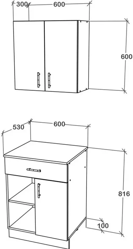Bucatarie Haaus Berna 0.6m (White/Antracite)