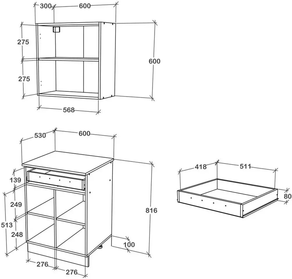 Bucatarie Haaus Berna 0.6m (White/Antracite)