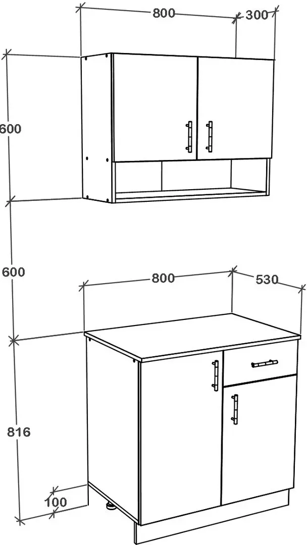 Bucatarie Haaus Berna 0.8m (White/Antracite)