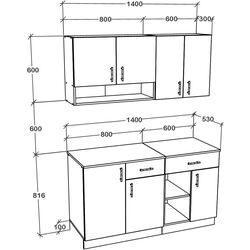 Bucatarie Haaus Berna 1.4m (White/Antracite) Thumb