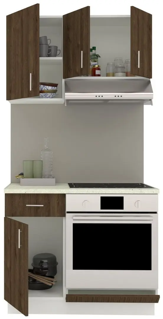 Bucatarie Haaus Karo V1 1m (Bronze Oak/White)