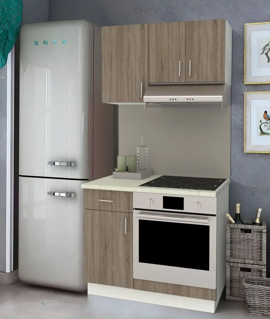 Bucatarie Haaus Karo V1 1m (Dark Sonoma/White)