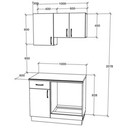 Bucatarie Haaus Karo V1 1m (Oak/White) Thumb