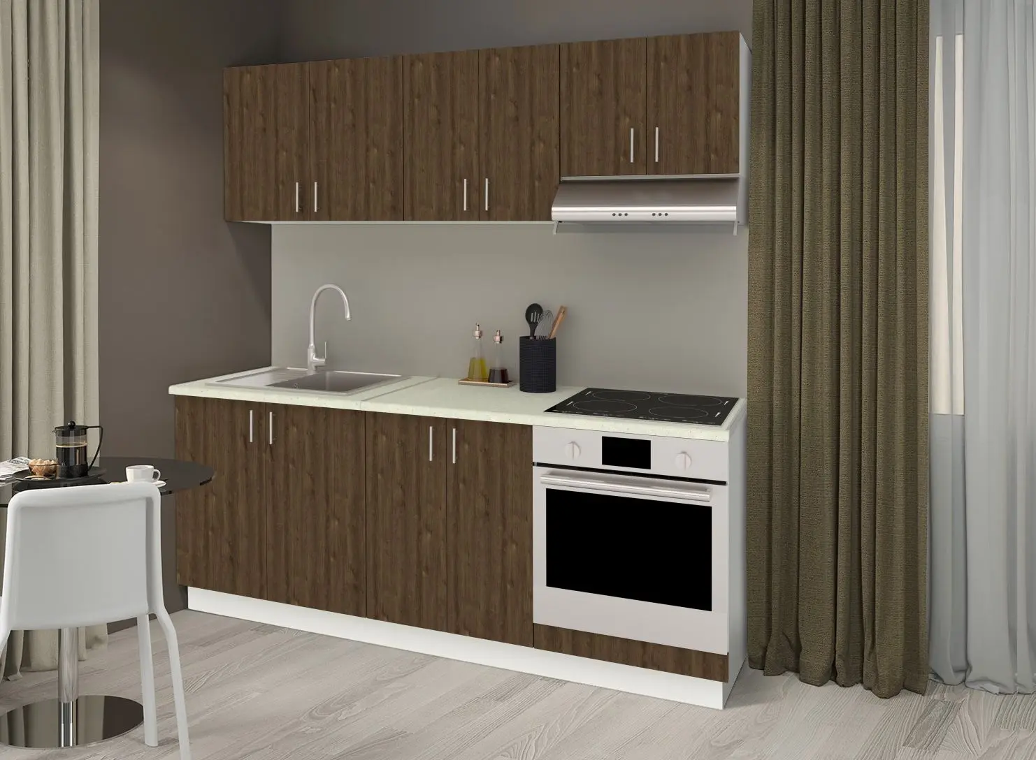 Bucatarie Haaus Karo V10 2m (Bronze Oak/White)