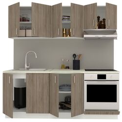 Bucatarie Haaus Karo V10 2m (Dark Sonoma Oak/White) Thumb