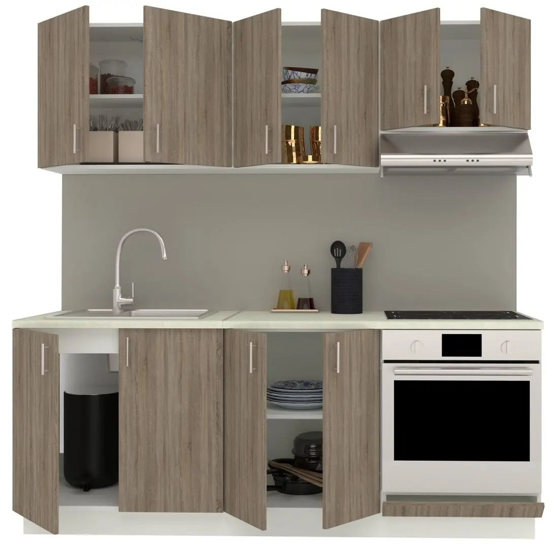 Bucatarie Haaus Karo V10 2m (Dark Sonoma Oak/White)