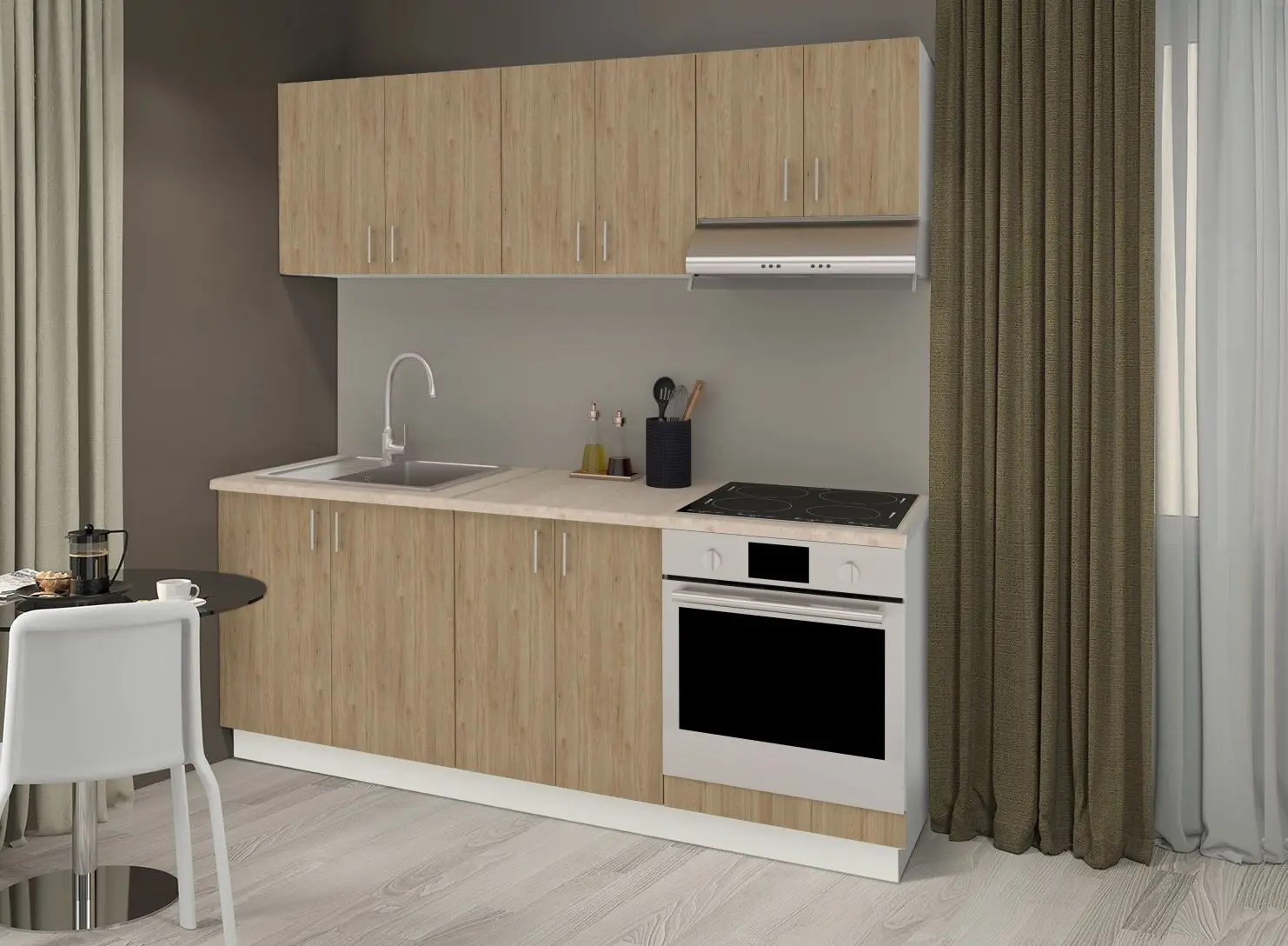 Bucatarie Haaus Karo V10 2m (Oak/White)