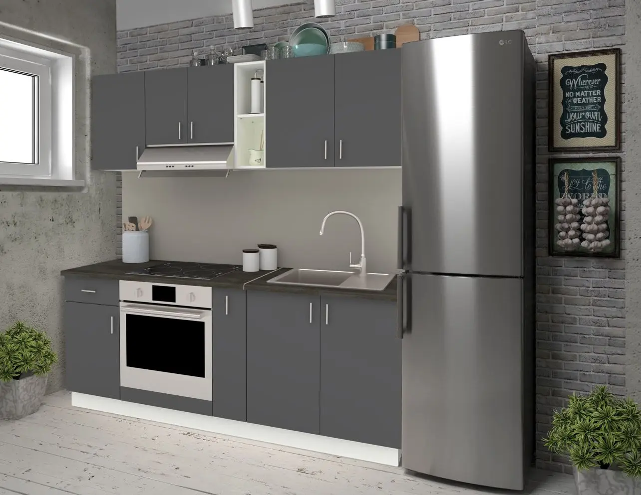 Bucatarie Haaus Karo V11 2m (Anthracite/White)