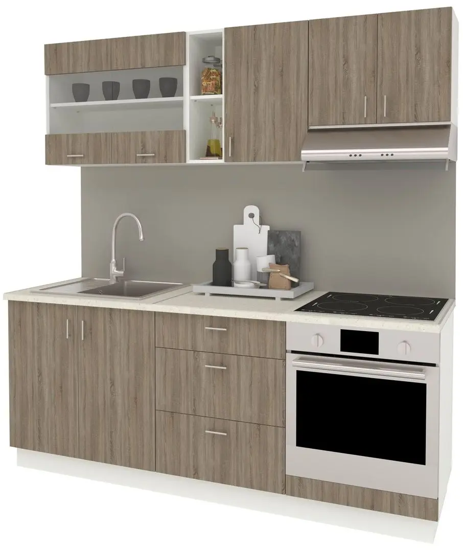 Bucatarie Haaus Karo V12 2m (Dark Sonoma Oak/White)