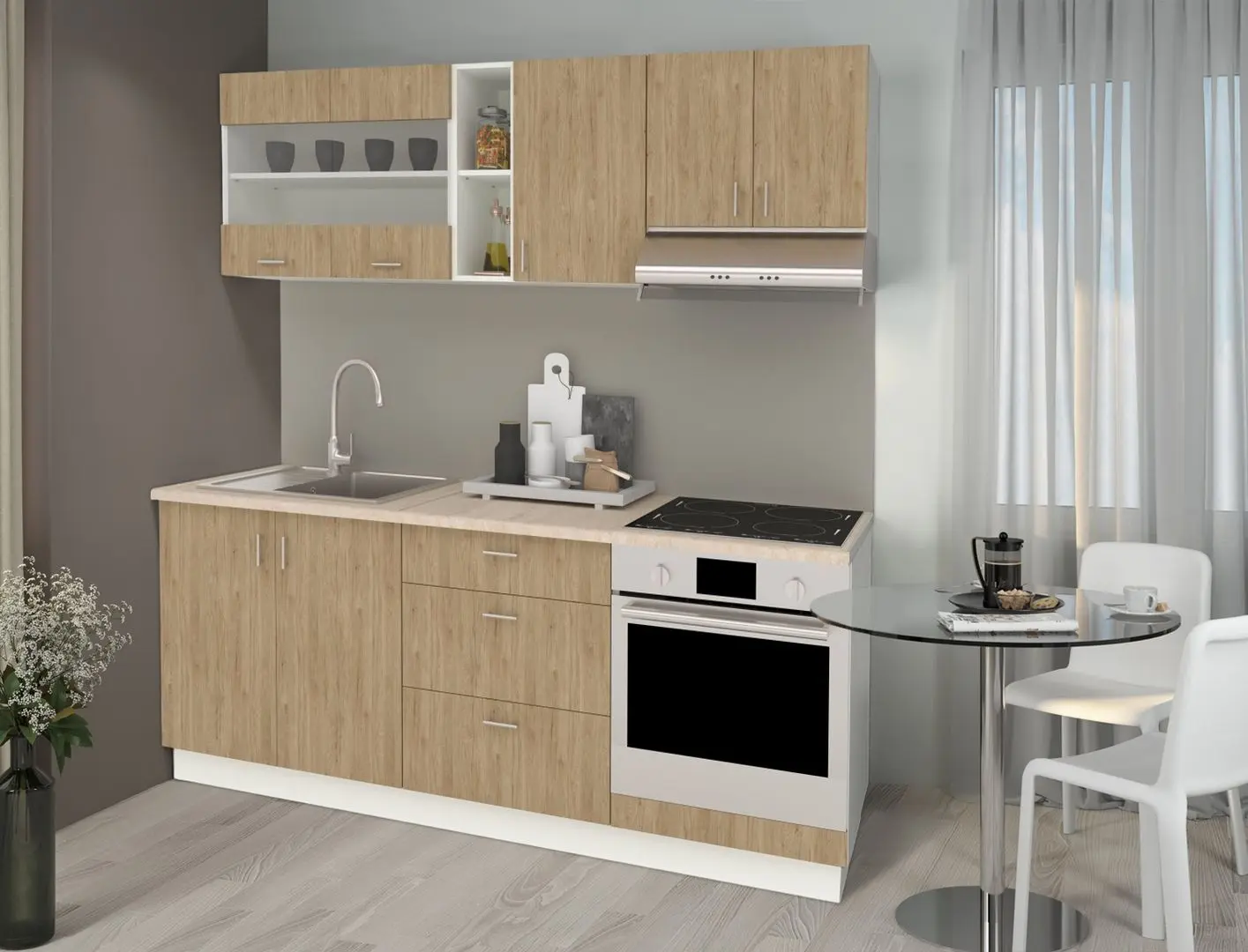 Bucatarie Haaus Karo V12 2m (Oak/White)