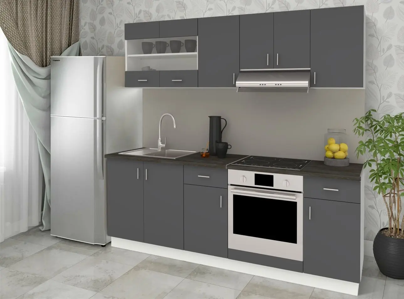 Кухня Haaus Karo V13 2.2м (Anthracite/White)