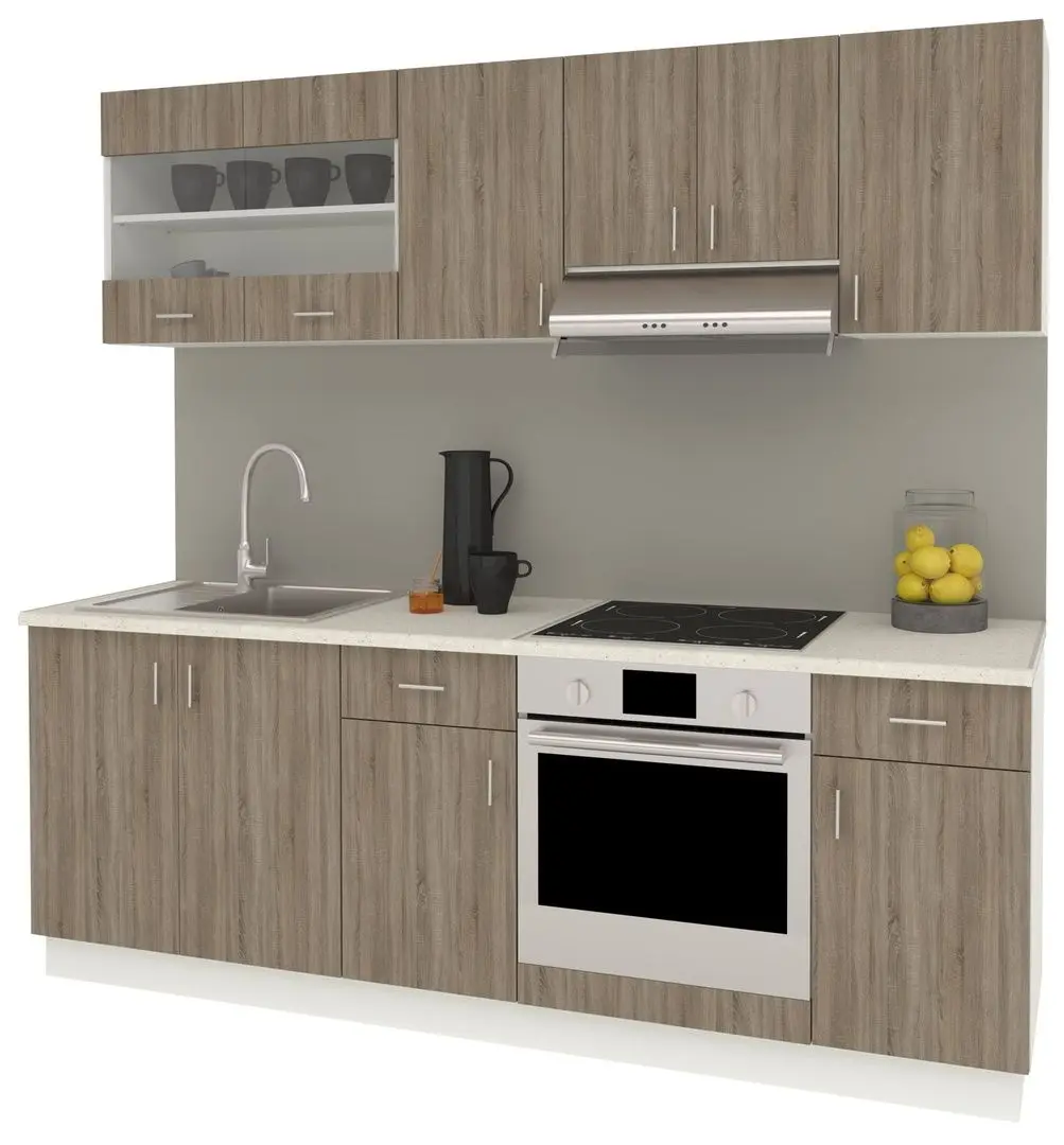 Bucatarie Haaus Karo V13 2.2m (Dark Sonoma Oak/White)