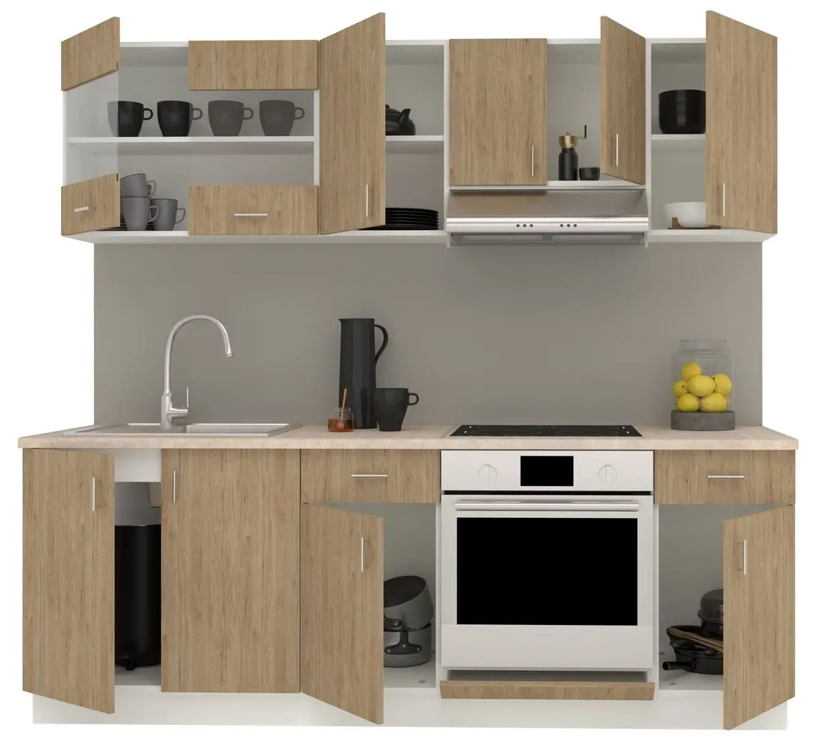 Bucatarie Haaus Karo V13 2.2m (Oak/White)