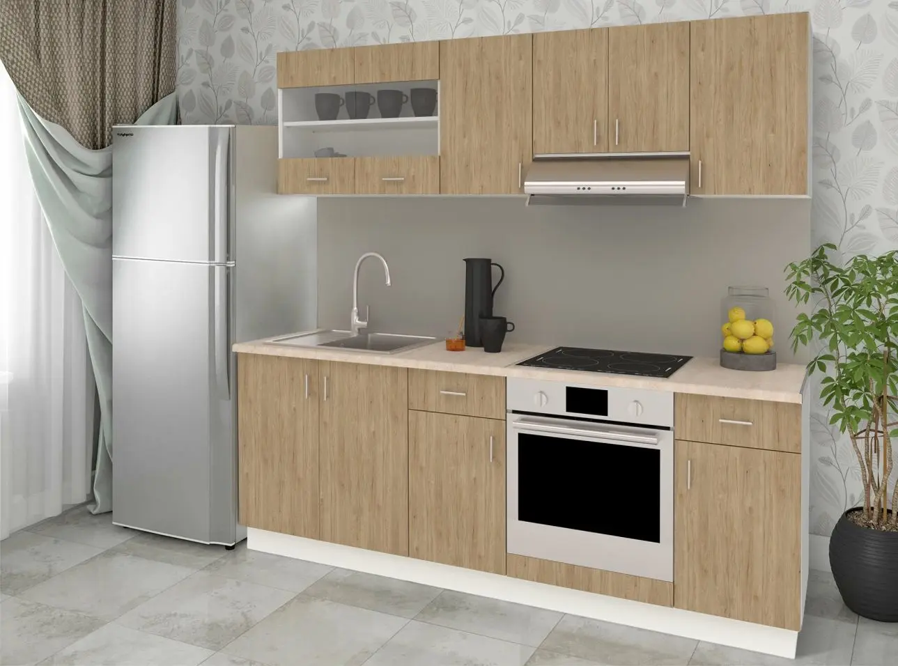 Bucatarie Haaus Karo V13 2.2m (Oak/White)