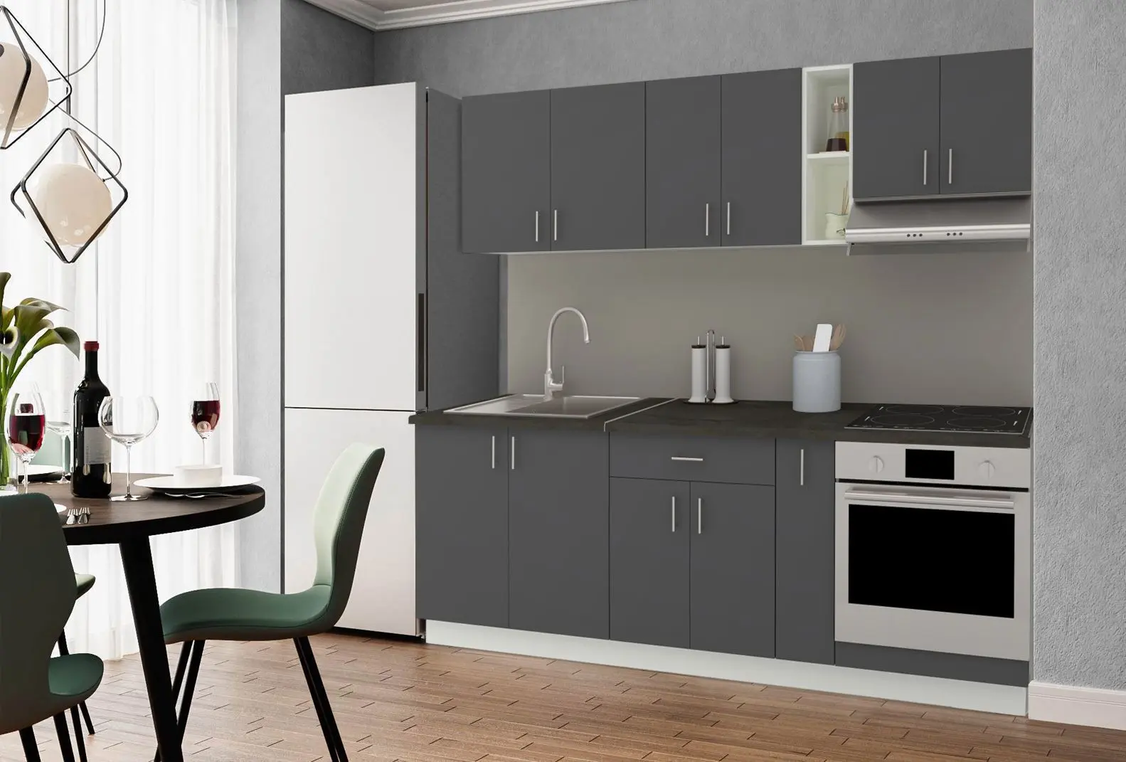 Bucatarie Haaus Karo V14 2.2m (Anthracite/White)