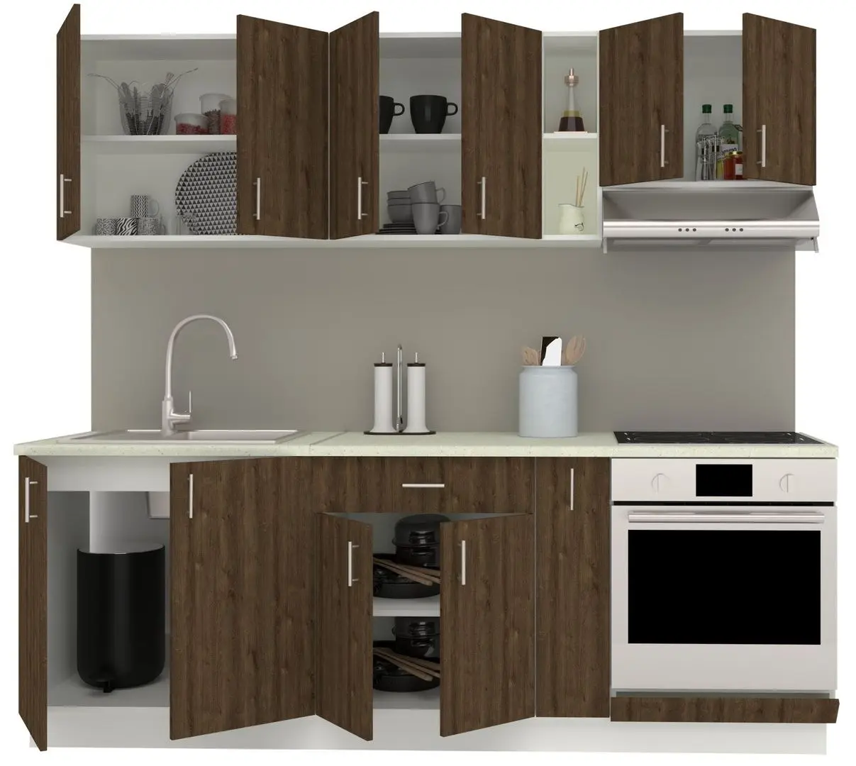 Bucatarie Haaus Karo V14 2.2m (Bronze Oak/White)