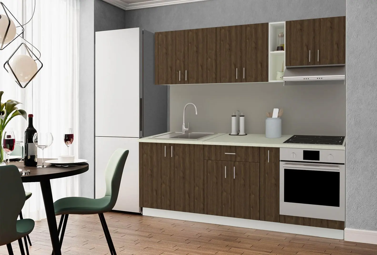 Bucatarie Haaus Karo V14 2.2m (Bronze Oak/White)