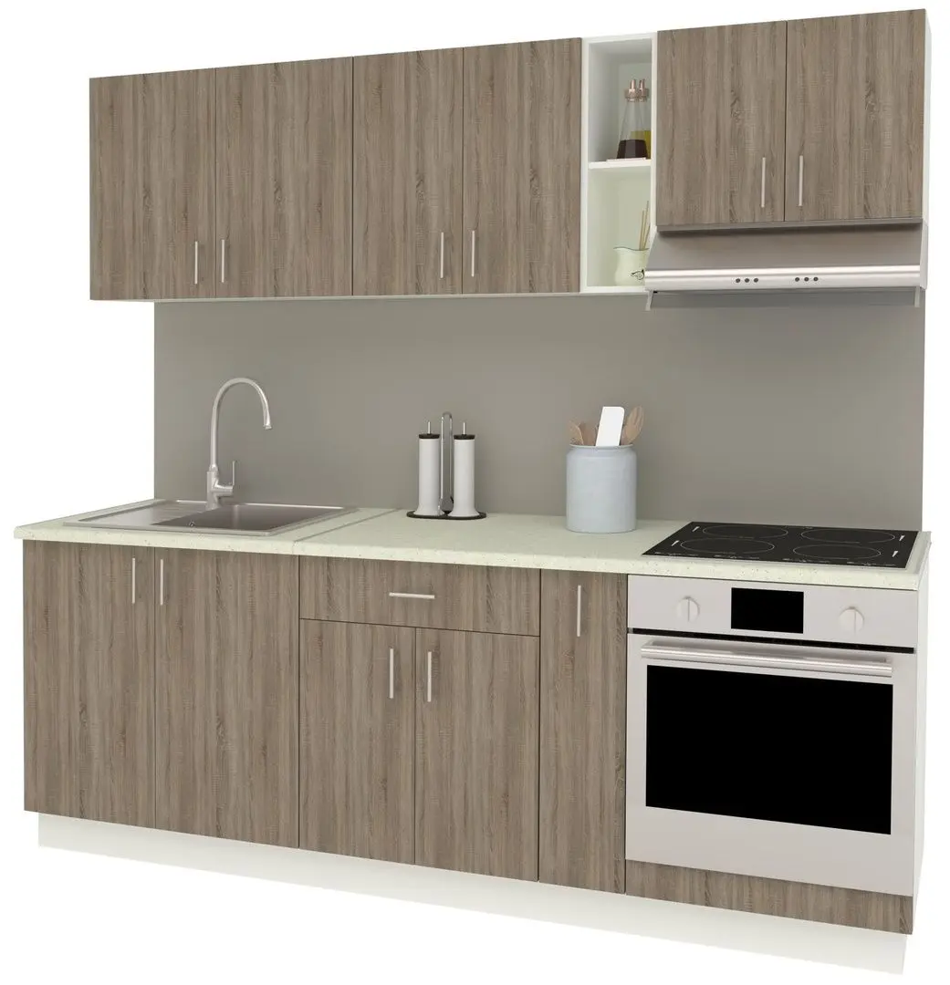 Кухня Haaus Karo V14 2.2м (Dark Sonoma Oak/White) - 2