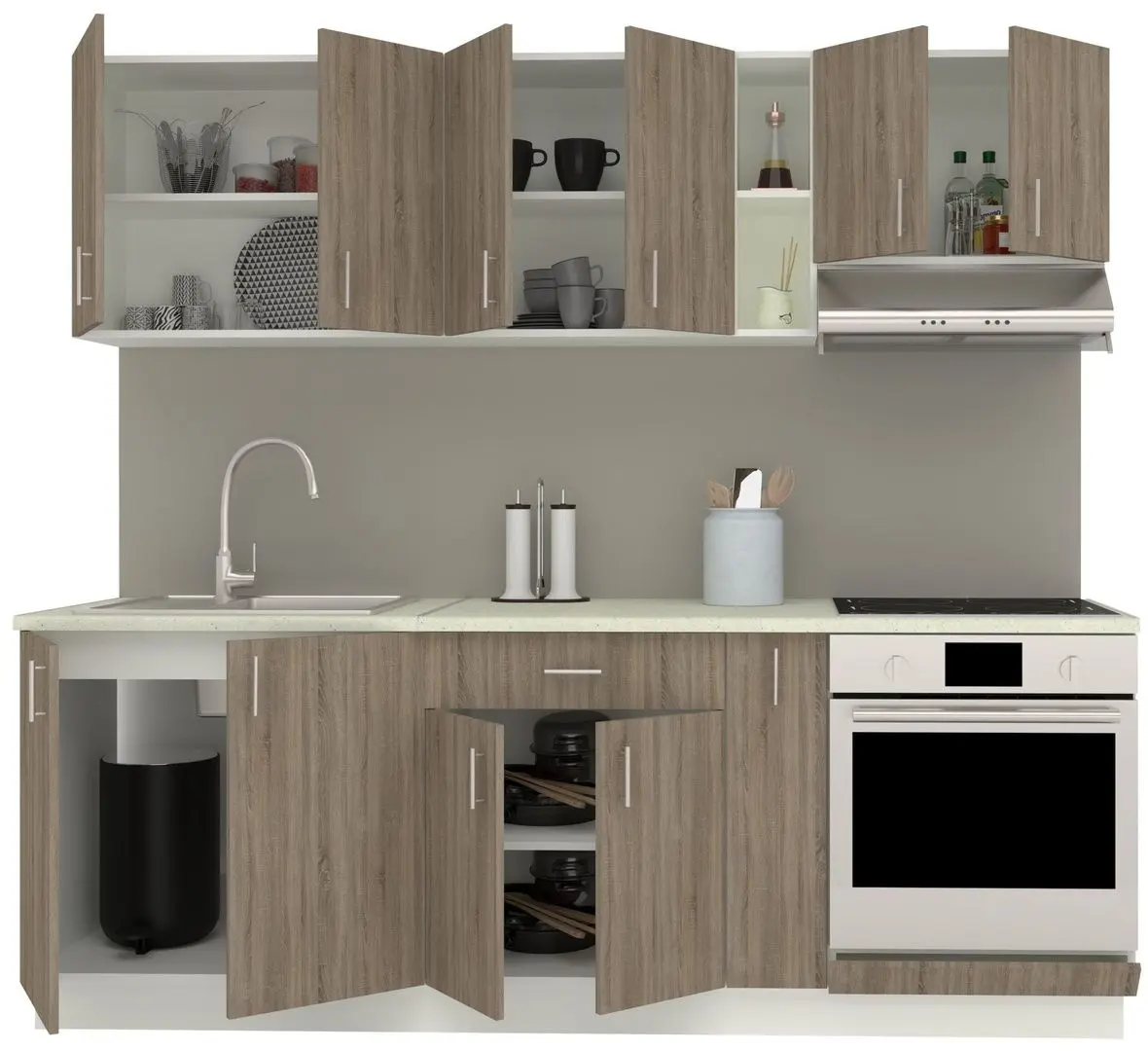 Кухня Haaus Karo V14 2.2м (Dark Sonoma Oak/White) - 5