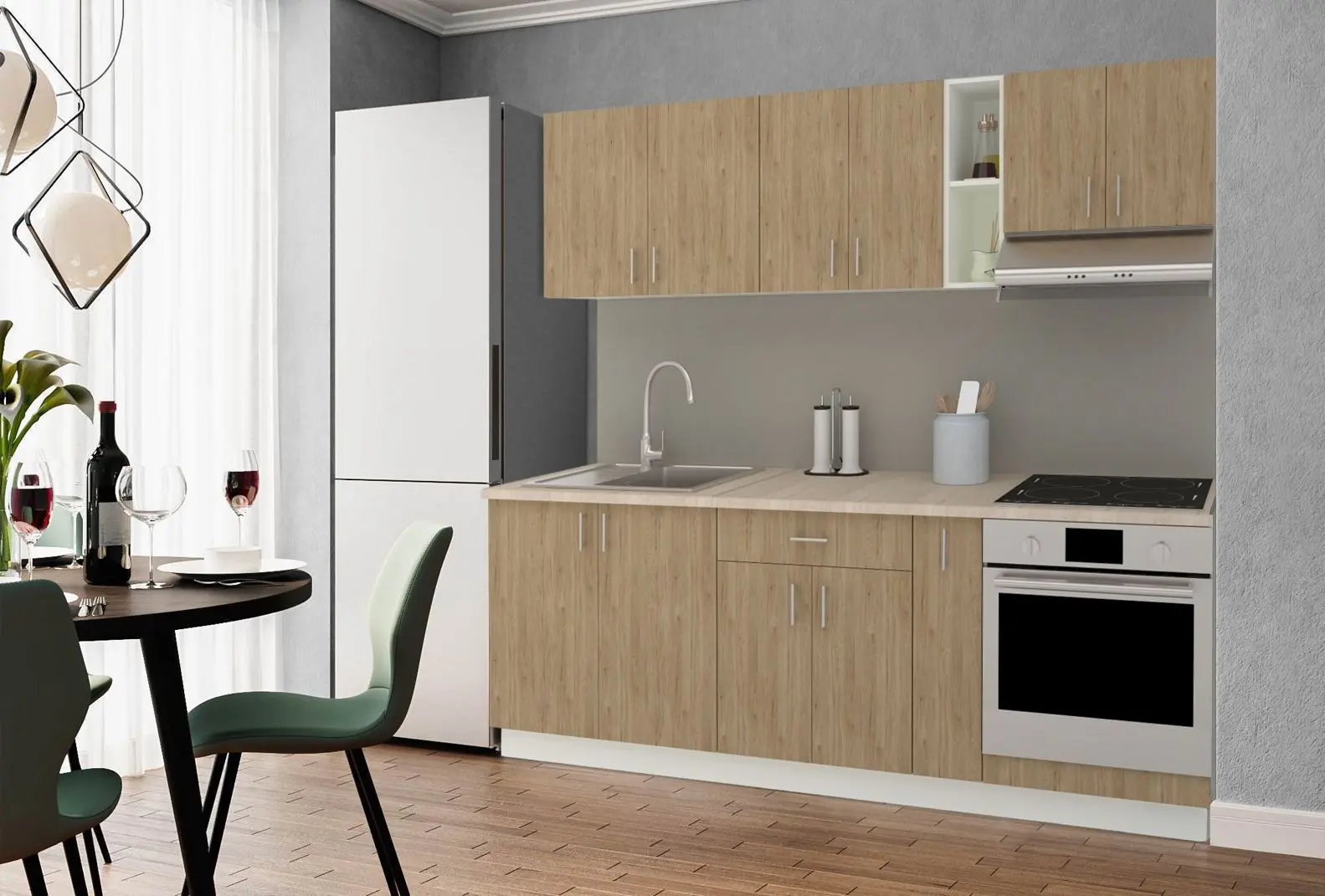 Кухня Haaus Karo V14 2.2м (Oak/White)